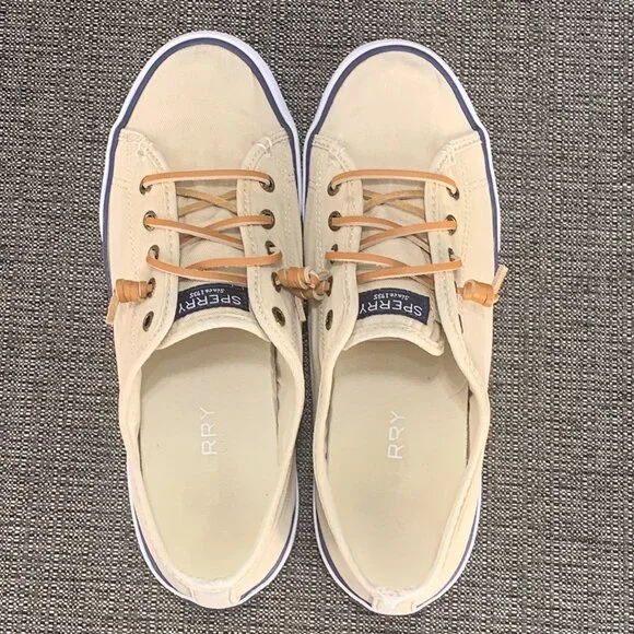 Sperry Pier View Sand Sneaker - Women's Size 8 - shoes canvas tan beige STS81816 - Picture 3 of 13
